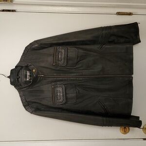 Soft Genuine Black Leather biker style jacket 22/24